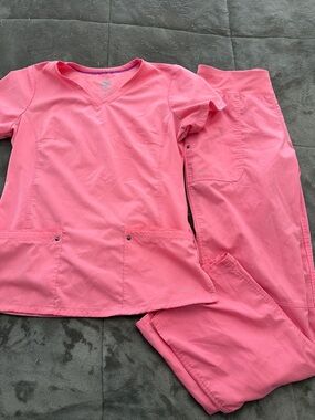 healing hands Pink Women's Scrub Top and Pants Set